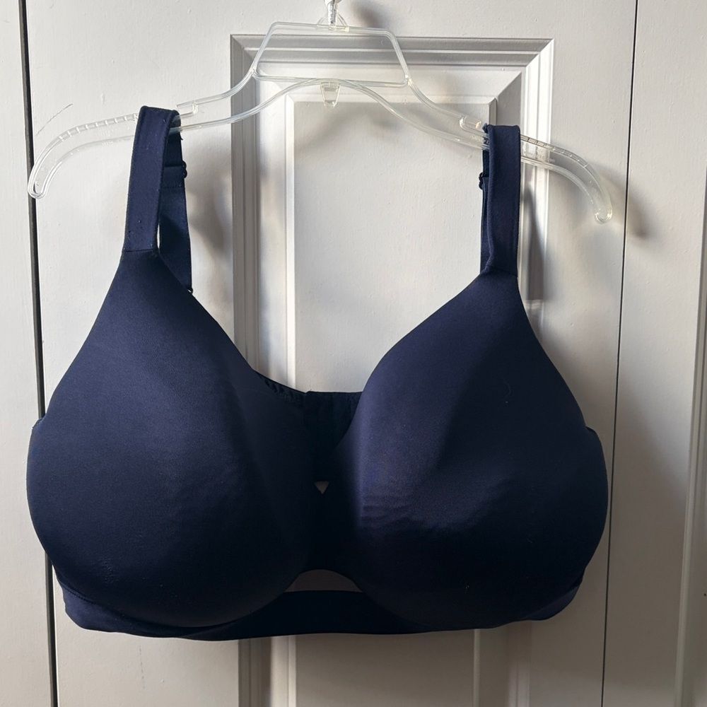 Cacique Navy Lightly Lined Full Coverage Bra Size 44G